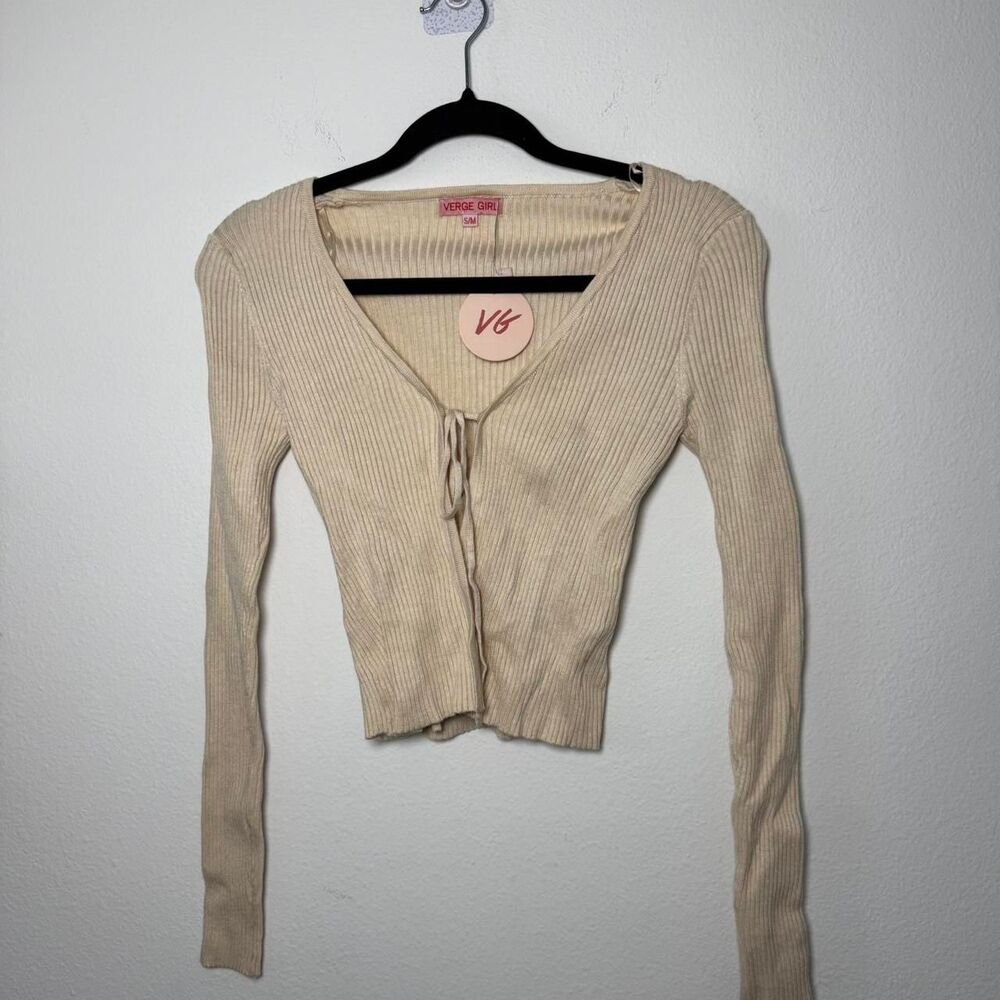 Verge-girl Women's Cream and Tan Jumper